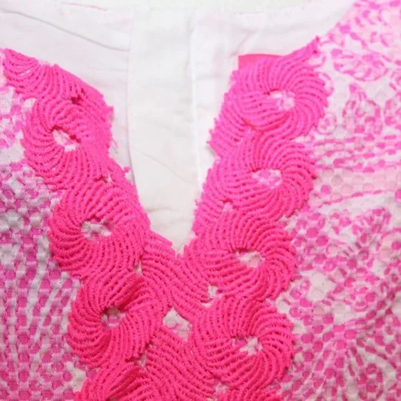 Lilly Pulitzer For Target Textured Shift Dress Pink Girl's Size 6 6X H13611 - Picture 3 of 11